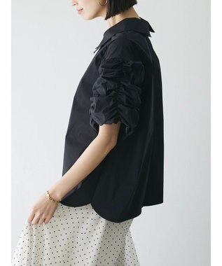 Green Parks AnriettMusee ギャザースリーブブラウス Black