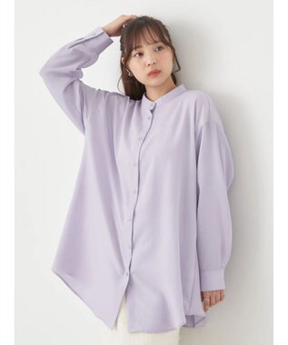 earth music&ecology バックデザインシャツ Lavender