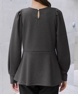 Tiaclasse 【洗える】ダイバー裾フレアプルオーバー チャコールグレー