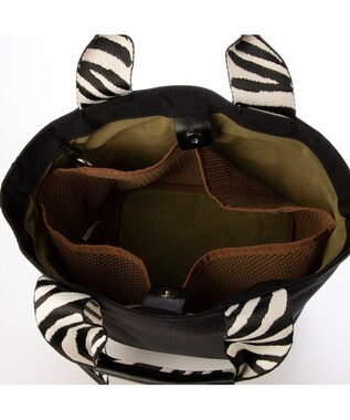 UNBILLION カシュカシュ cachecache / テープハンドルナイロントートバッグ ゼブラ