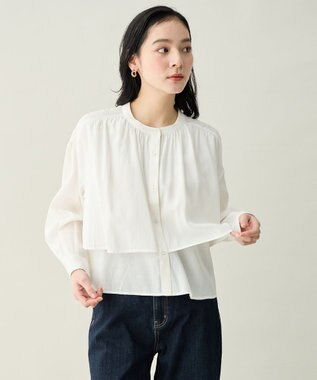 ANY ラッフルクロップドシャツ エクリュ