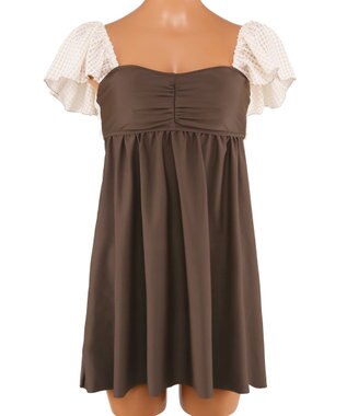 San-ai Resort（三愛水着楽園） Aラインワンピース水着　9M 　【San-ai Resort（サンアイリゾート）】 ブラウン