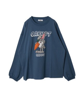 WEGO 【ユニセックス着用ITEM】アニマルキャラBIG　T（LS） ブルー