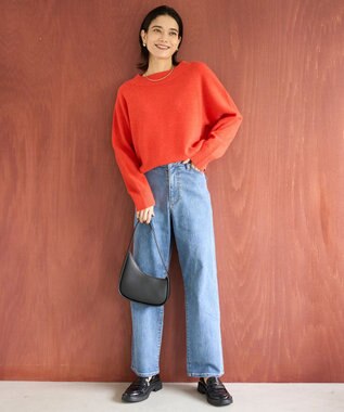 UNFILO カシミヤブレンド オフネックニット オレンジ