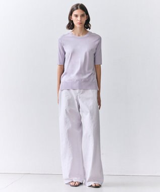 BEIGE， JULIE / コットンシルク 2WAY半袖ニット Lilac