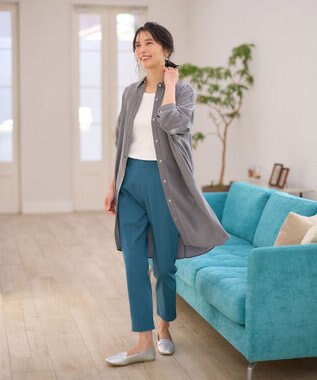 ANY L 【ストレッチ】大人の7daysデイリーパンツ ターコイズ