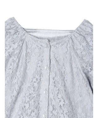 earth music&ecology フラワーレースブラウス Blue