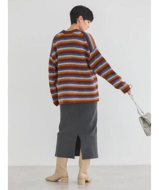 AMERICAN HOLIC グラデーションボーダーニットプルオーバー Terracotta