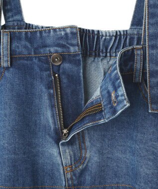 YECCA VECCA デニムMIXデザインサロペット Indigo