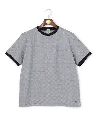 J.PRESS MEN ジャケットインの最適解【接触冷感 / 吸水速乾】【J.PRESS PREMIUM JERSEY】アーガイルリンクス Tシャツ ネイビー系