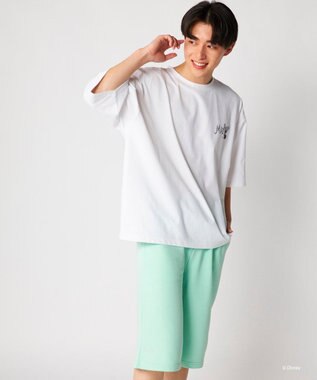 OP／FILA 【Ocean Pacific】ミッキー/水陸両用ビッグTシャツ/ユニセックス ホワイト