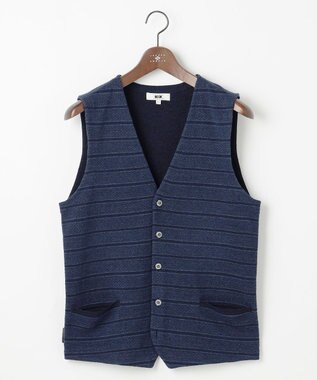 【洗える/ソフトな肌触り/軽い】シェニールヤーンジャカードニット ベスト