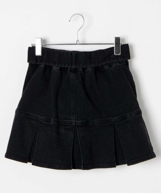 WEGO ベルト付デニムプリーツスカパン ブラック