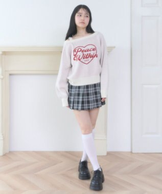 WEGO ハートワンショルニット ホワイト