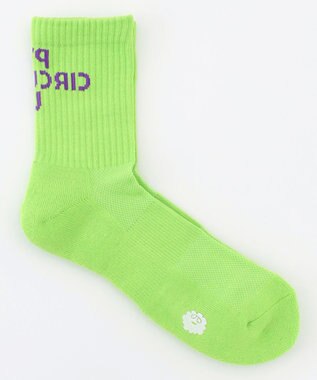 PW CIRCULUS 【MEN】【土踏まずをサポート】ロゴ ミドルソックス ライム