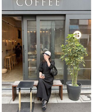 Green Parks AnriettMusee バックカットワークワンピース Black