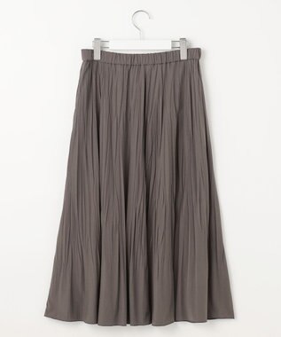 J.PRESS LADIES L 【洗える】パウダリージャージー ランダムプリーツ スカート モカグレー系