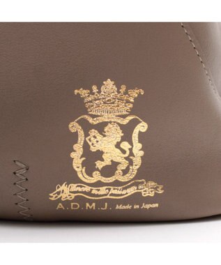 A.D.M.J. 【牛革】クラシックアニルブリロ/ノーブルファスナートート25cm(ショルダーストラップ付) AN.ブラウン