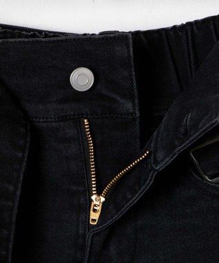 WEGO ベルト付デニムプリーツスカパン ブラック