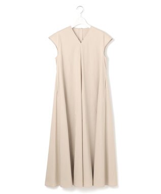 23区 【接触冷感/撥水加工/洗える】ストレッチブロード Vネックワンピース ベージュ系
