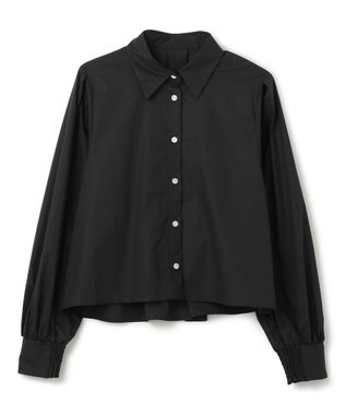 UNFILO L ボリュームスリーブ クロップドシャツ ブラック