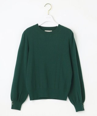 ANY SIS 【CICA加工】ケーブルポイント ニット グリーン