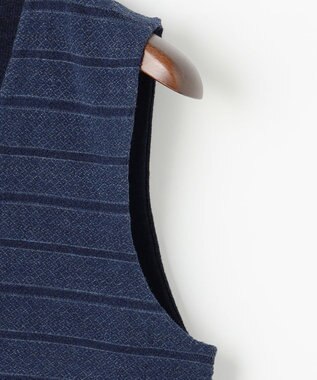 JOSEPH ABBOUD 【洗える/ソフトな肌触り/軽い】シェニールヤーンジャカードニット ベスト ダルブルー系