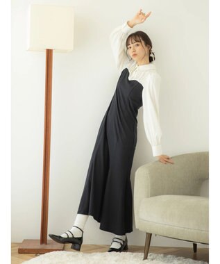 earth music&ecology ビスチェ風ドッキングワンピース Black