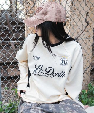 WEGO 【ユニセックス着用ITEM/MLサイズ展開】ラインスリーブゲームT（LS） ホワイトアイボリー