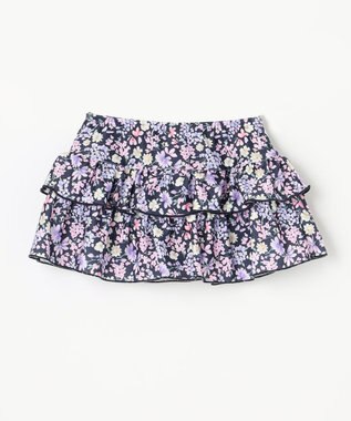 ANY KIDS ギンガムチェック×花柄セパレート水着 ネイビーギンガム×花柄