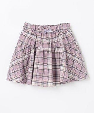 ANY KIDS 総柄スカパン ピンク系×チェック