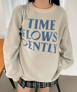 WEGO グラフィックBIGニットプルオーバー 柄9