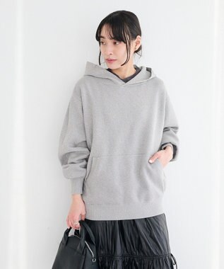 CRAFT STANDARD BOUTIQUE ラメスウェット風ニットプルオーバー Gray