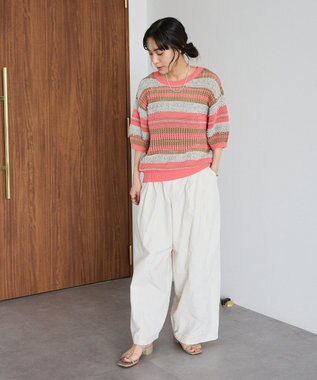 CRAFT STANDARD BOUTIQUE マルチカラーファンシーニットプルオーバー Pink