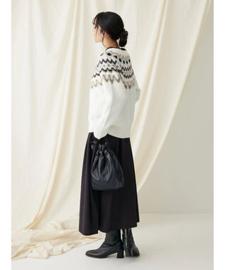 CRAFT STANDARD BOUTIQUE 求心柄ニットプルオーバー Ivory