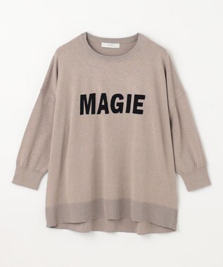 ANY L 【洗濯機可】インターシャロゴニット モカ