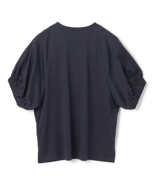 BEIGE， 【洗える】STOCK / オーガニックコットン半袖ギャザートップス Navy