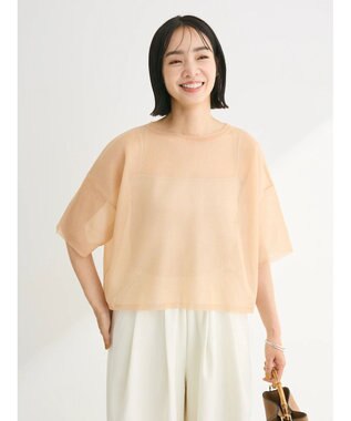 Green Parks シアーきらきらニットプルオーバー Orange