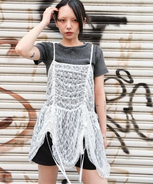 WEGO ドロストデザインキャミワンピース ホワイト