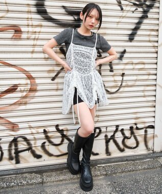 WEGO ドロストデザインキャミワンピース ホワイト