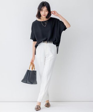 23区 バンブーハンドルトートバッグ ブラック系