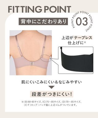 WACOAL ブラジャー サイズや体型特徴に合わせた設計 背中に段差がつきにくい アウターにひびきにくい レディース BXC410 /ワコール ブラック