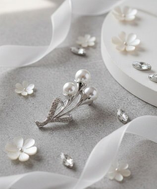 Tiaclasse パールリーフブランチブローチ