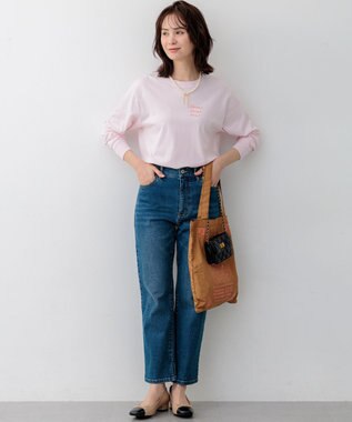 組曲 L 【Flower Collection】プリントロングTシャツ ピンク系