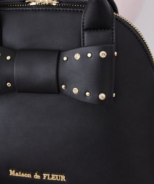 Maison de FLEUR リボンハーフムーン２Ｗａｙバッグ Black