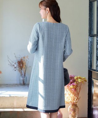 Tiaclasse ツイードAラインワンピース サックス