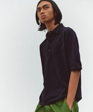 UNFILO MENS FINE MOVE ニットポロ [24年春夏商品] ネイビー