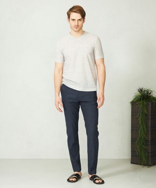 JOSEPH ABBOUD 【ウエストも伸びる/ストレッチ】 リヨセルリネンムーブパンツ ネイビー系