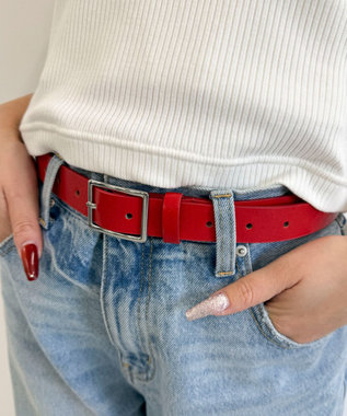 WEGO LスクエアバックルPUベルト