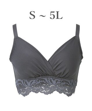 BRADELIS New York 【BRADELIS NewYork peace】綿混ストレッチハイブリッドハートカップブラ25 ブラデリス 吸汗 速乾機能 補正 ブラジャー ロイヤルグレー